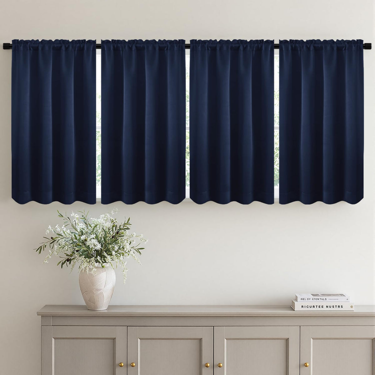 MIULEE Sage Green Blackout Curtains 63 Inch Length for Bedroom 4 Panels