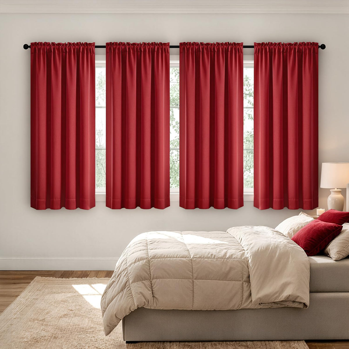 MIULEE Sage Green Blackout Curtains 63 Inch Length for Bedroom 4 Panels