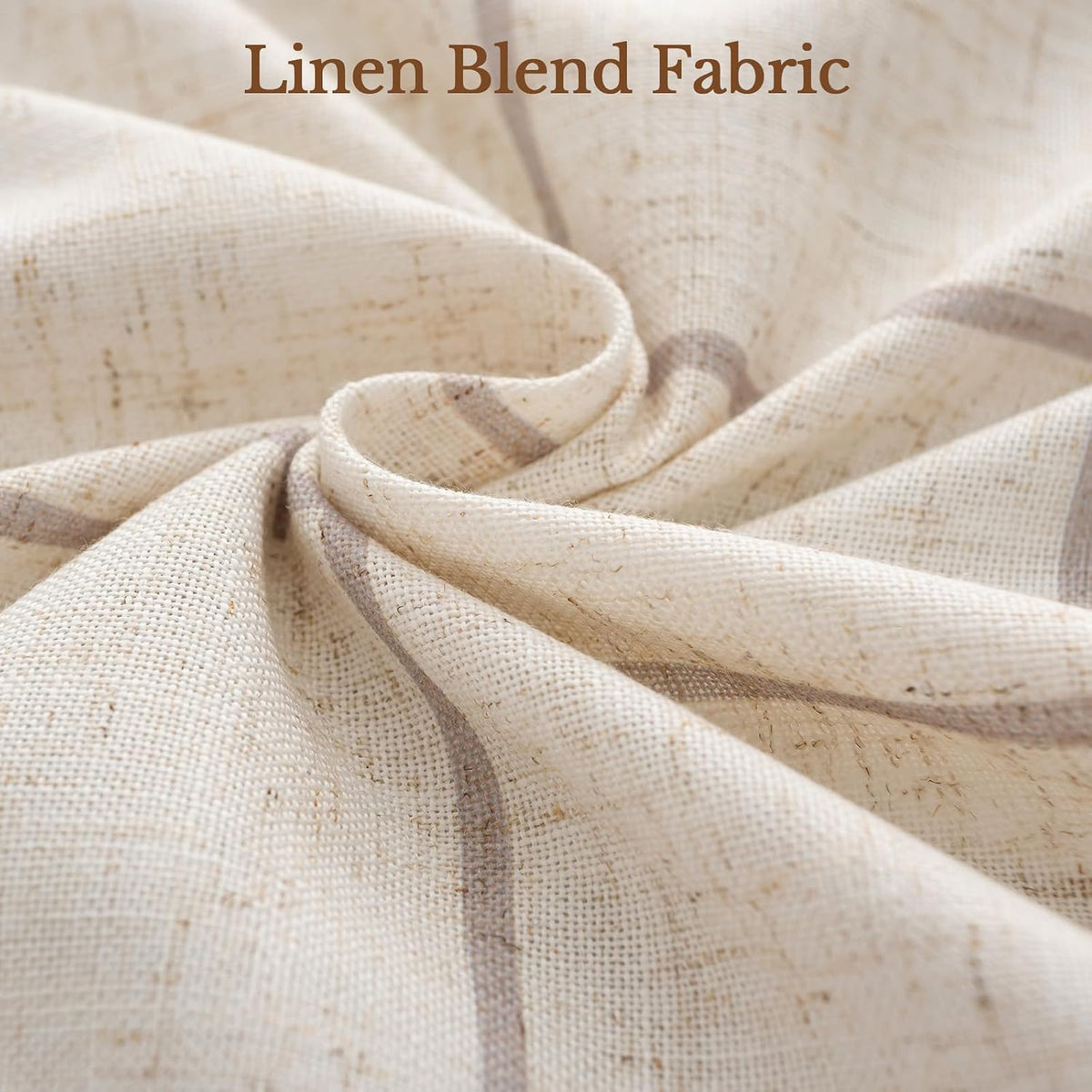 THREE GIRLS Plaid Pinch Pleated Curtains - Modern Luxury Linen Buffalo Blackout Drapes, Thermal Insulated Double Layer Window Panels for Living Room Bedroom, 120 Inches Long Brown 2 Panels Set