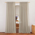 NICETOWN Flax Sheer Linen Curtains for Living Room 95 inch Long 2 Panels, Rod Pocket & Back Tab Semi Sheer Drapes Privacy Added with Light Filtering for Bedroom/Living Room, Natural, W55 x L95