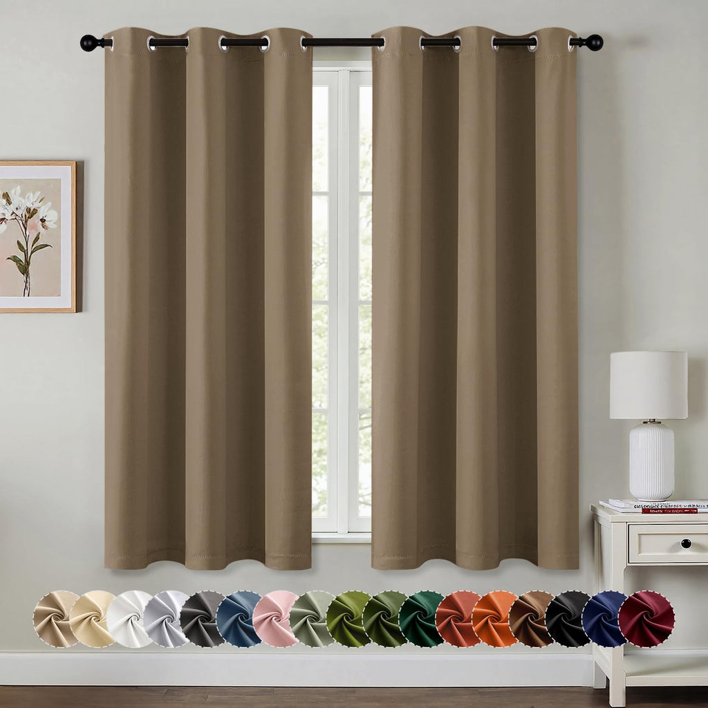 MIULEE Blackout Curtains for Bedroom 2 Panels 40 x 84 Inch Long Black