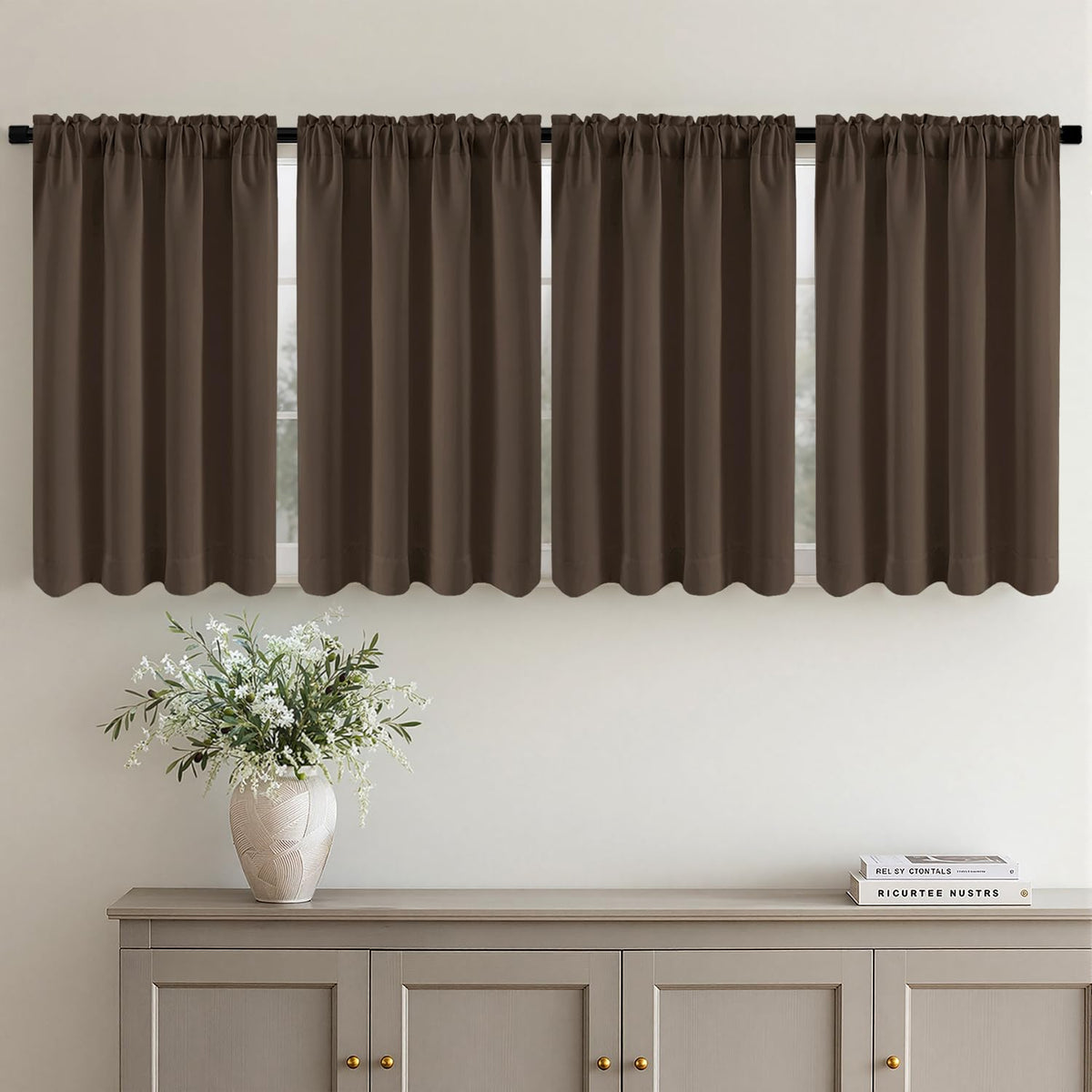 MIULEE Sage Green Blackout Curtains 63 Inch Length for Bedroom 4 Panels