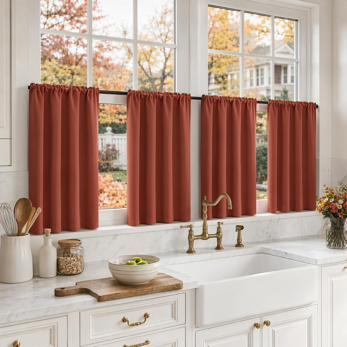 MIULEE Sage Green Blackout Curtains 63 Inch Length for Bedroom 4 Panels