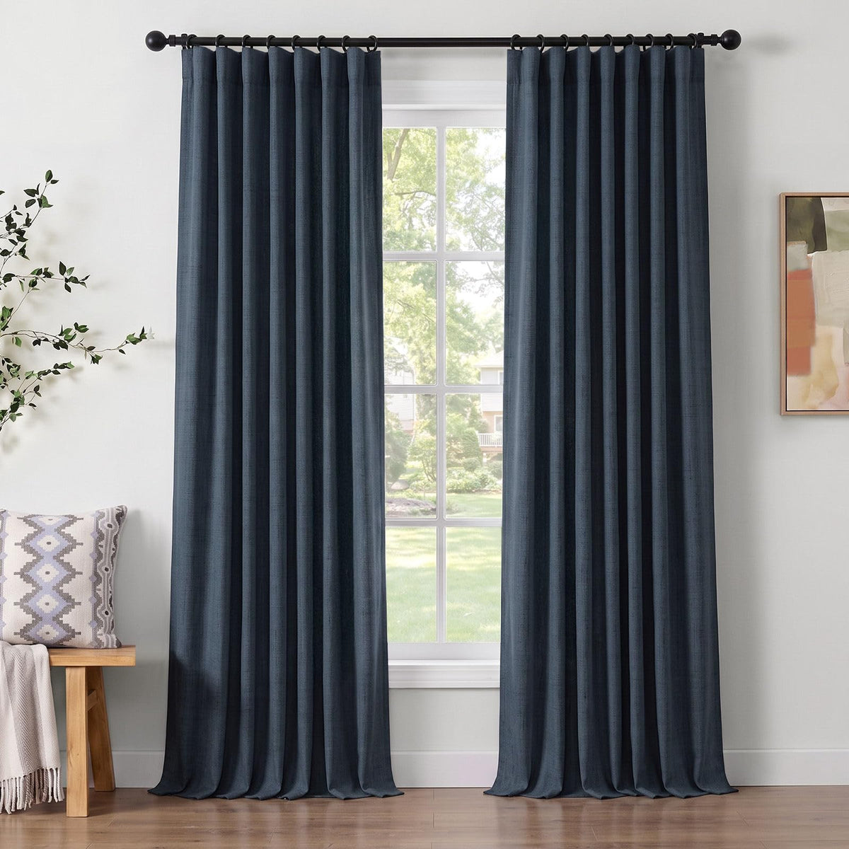 INOVADAY 100% Blackout Curtains for Bedroom Black Out Curtains 84 Inch Long