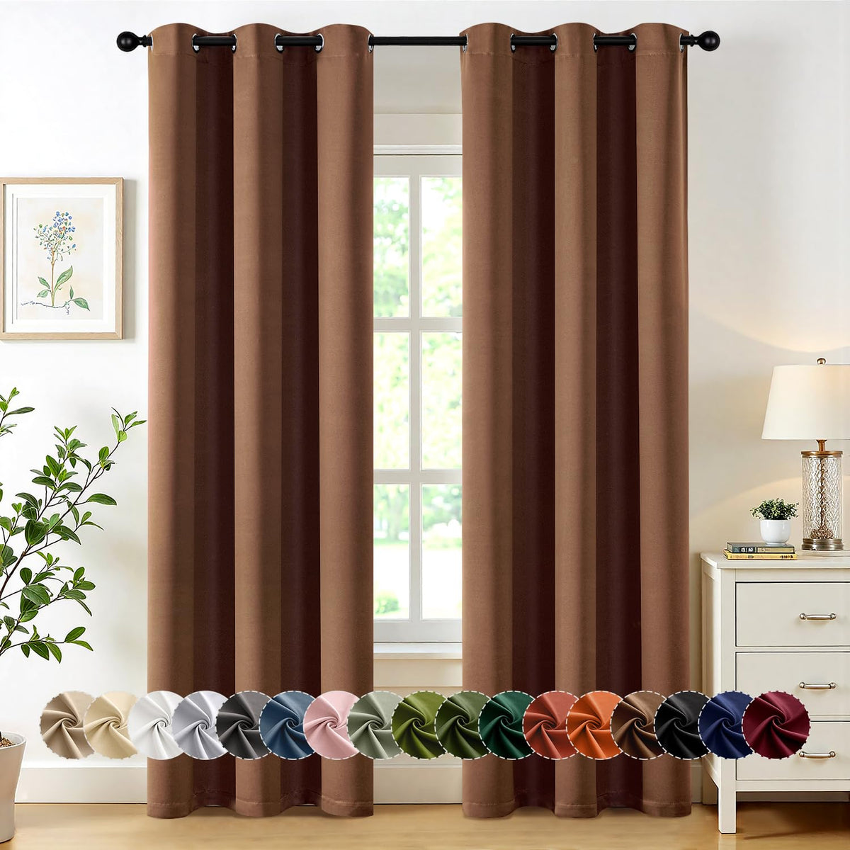 MIULEE Blackout Curtains for Bedroom 2 Panels 40 x 84 Inch Long Black
