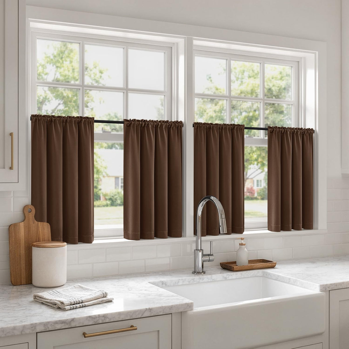 MIULEE Sage Green Blackout Curtains 63 Inch Length for Bedroom 4 Panels