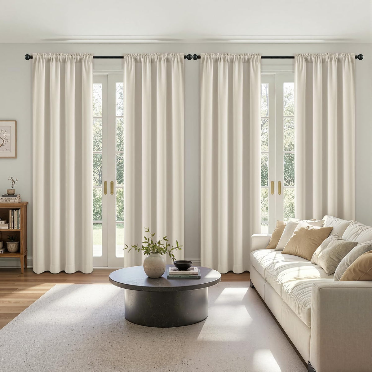 MIULEE Sage Green Blackout Curtains 63 Inch Length for Bedroom 4 Panels