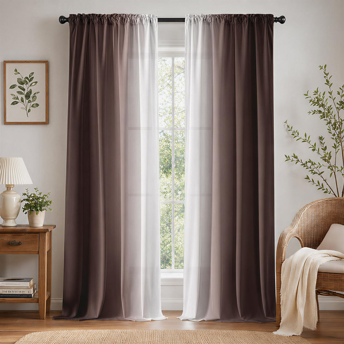 Burnt Orange Curtains 84 Inch Length for Living Room,2 Panels