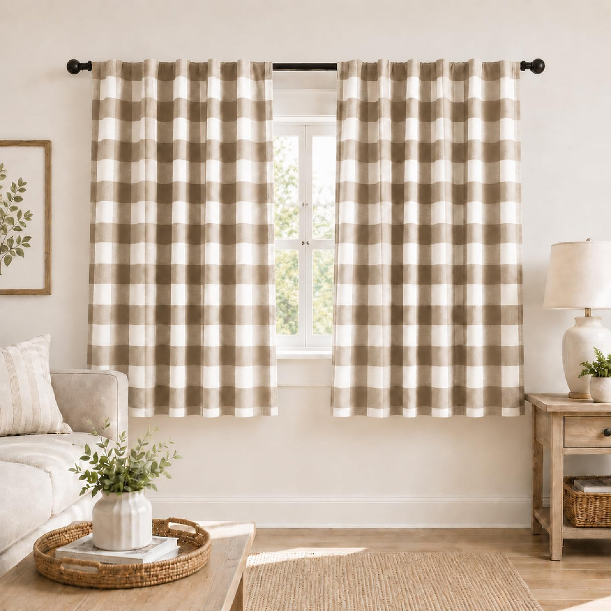Blackout Curtains for Bedroom, Buffalo Plaid Curtains for Living Room