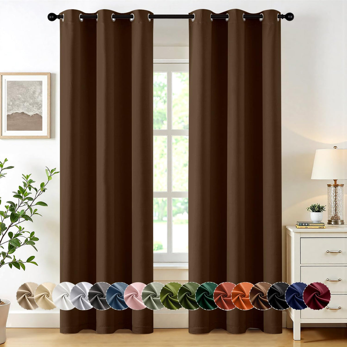 MIULEE Blackout Curtains for Bedroom 2 Panels 40 x 84 Inch Long Black