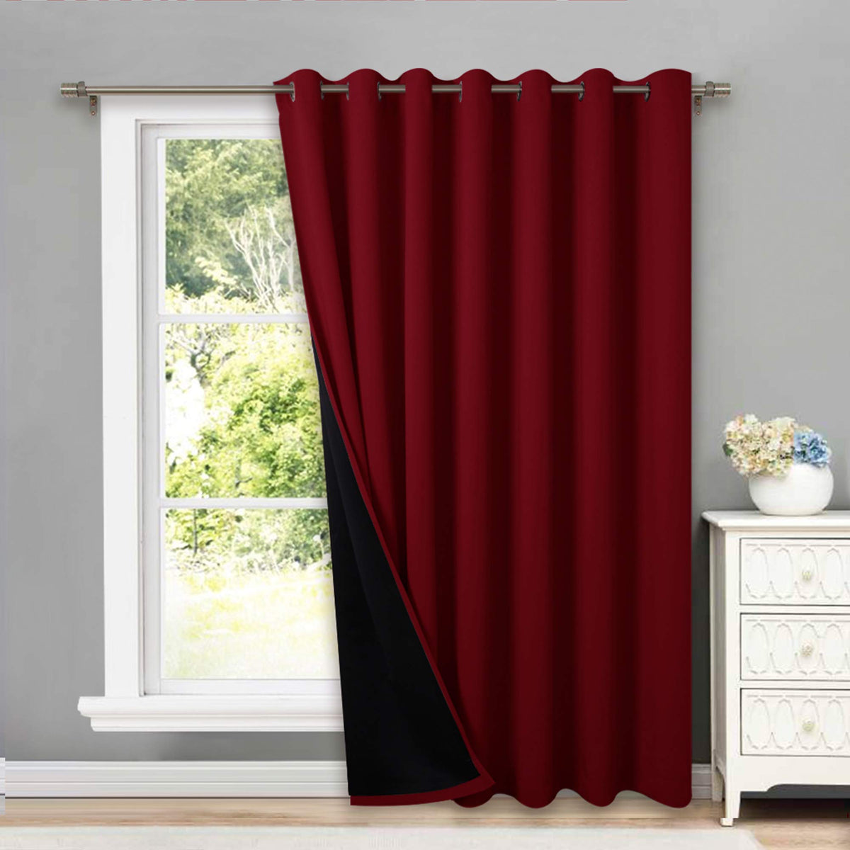 NICETOWN 100% Blackout Curtain 54 inches Long, Double-Deck Completely Blackout Window Treatment Thermal Insulated Lined Drape for Small Window (White, 1 PC, 52 inches Width Each Panel)