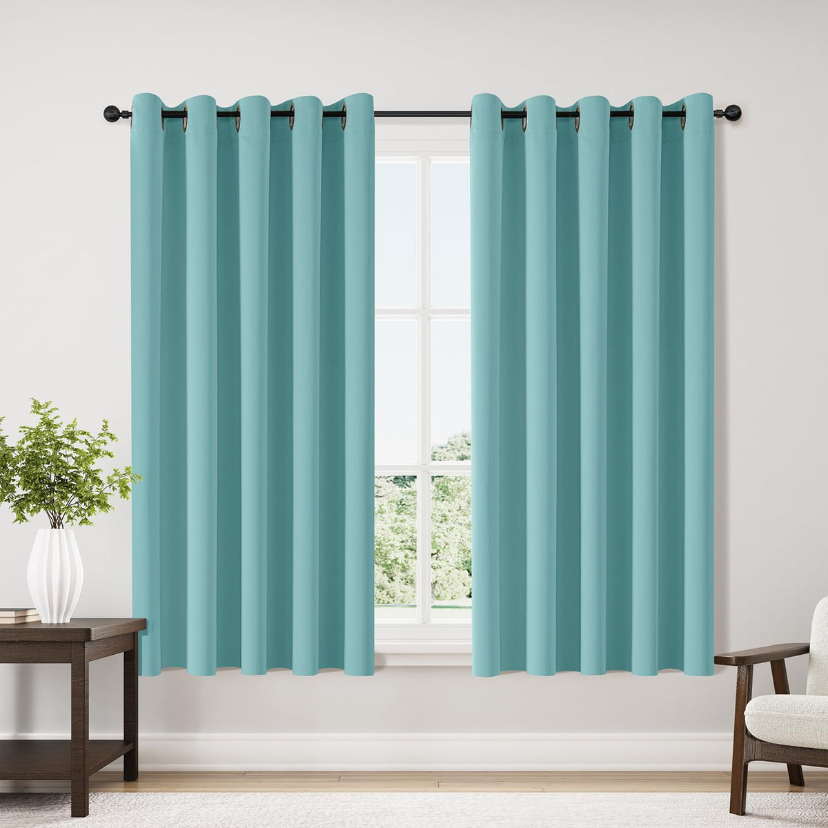 ChrisDowa Blackout Curtains for Bedroom and Living Room 63 Inches Long