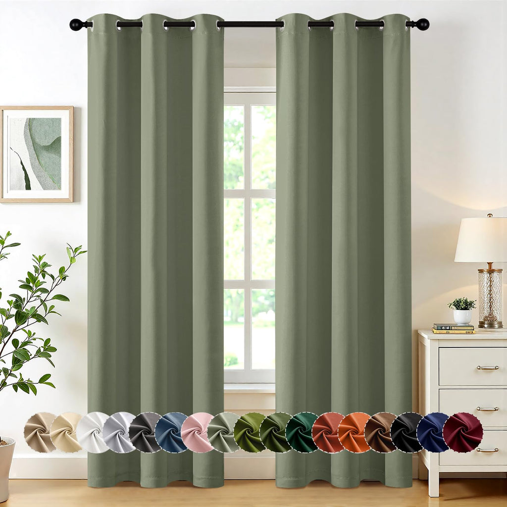MIULEE Blackout Curtains for Bedroom 2 Panels 40 x 84 Inch Long Black