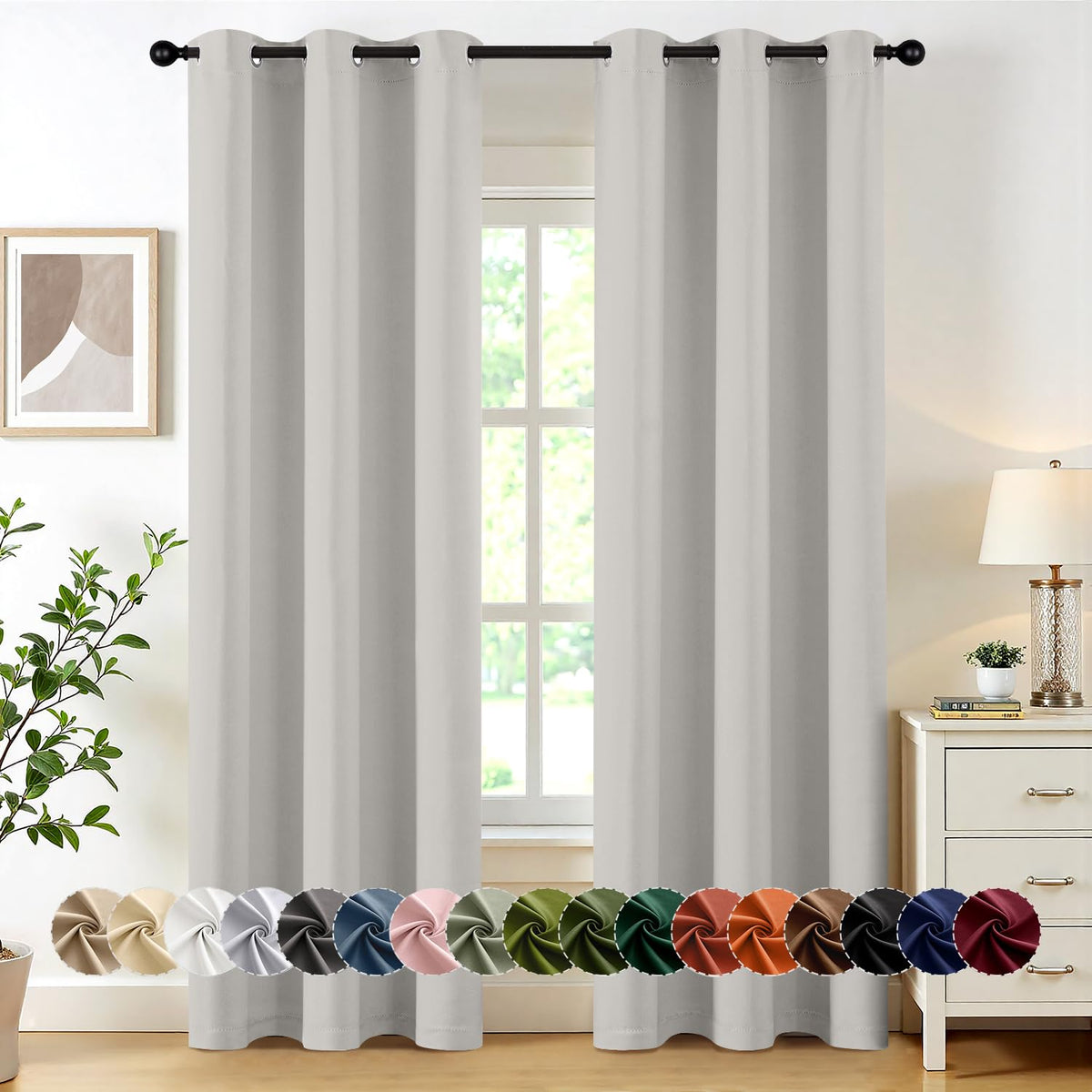 MIULEE Blackout Curtains for Bedroom 2 Panels 40 x 84 Inch Long Black