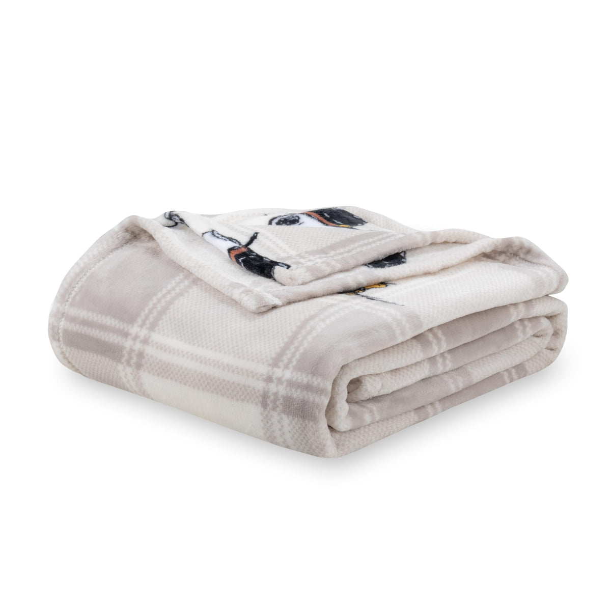 Berkshire Blanket Peanuts® VelvetLoft® Cute Character Snoopy Plush Throw Blanket,Peanuts Poses and Paws Grey,Throw 55 in x 70 in (Official Peanuts® Product)