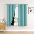 ChrisDowa 100% Blackout Curtains for Bedroom 63 Inch Long with Black Liner
