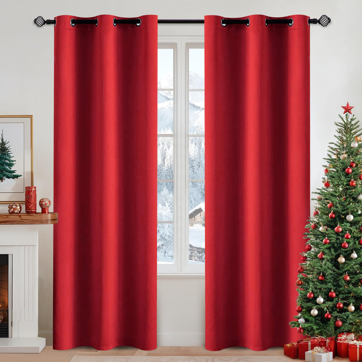 MIULEE Beige Blackout Bedroom Curtains Drapes 84 Inch Long 52"x84"