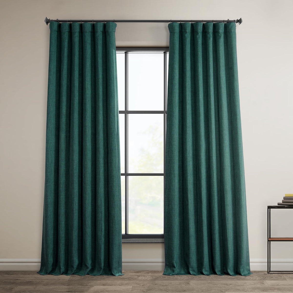 Faux Linen Curtains for Living Room (1 Panel) - 50W X 96L, Birch Taupe