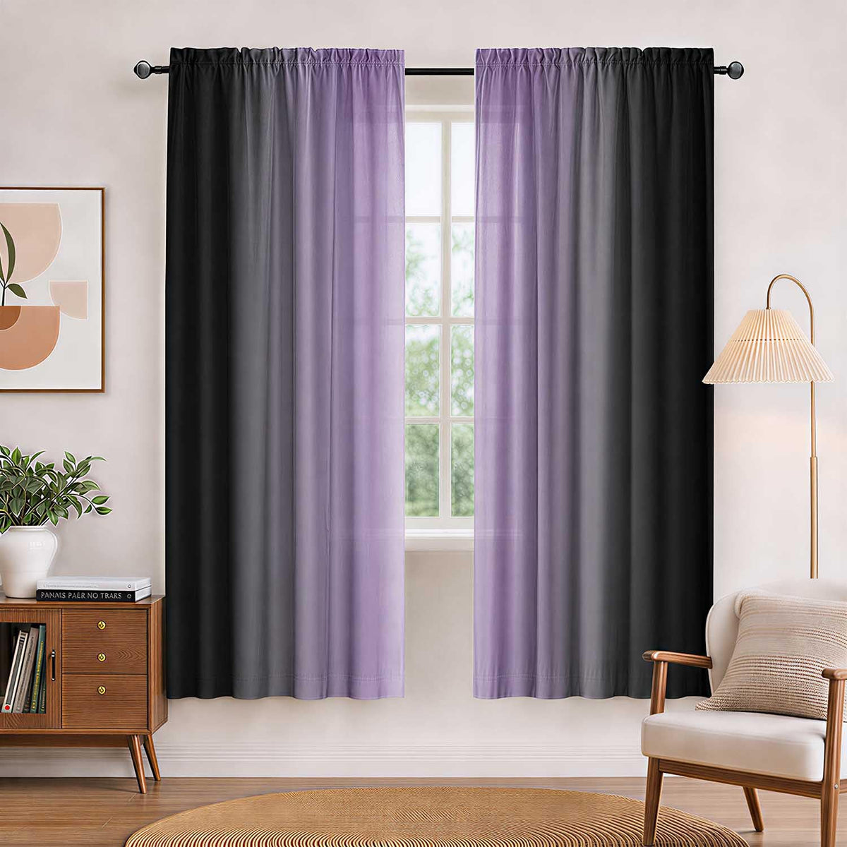 Burnt Orange Curtains 84 Inch Length for Living Room,2 Panels