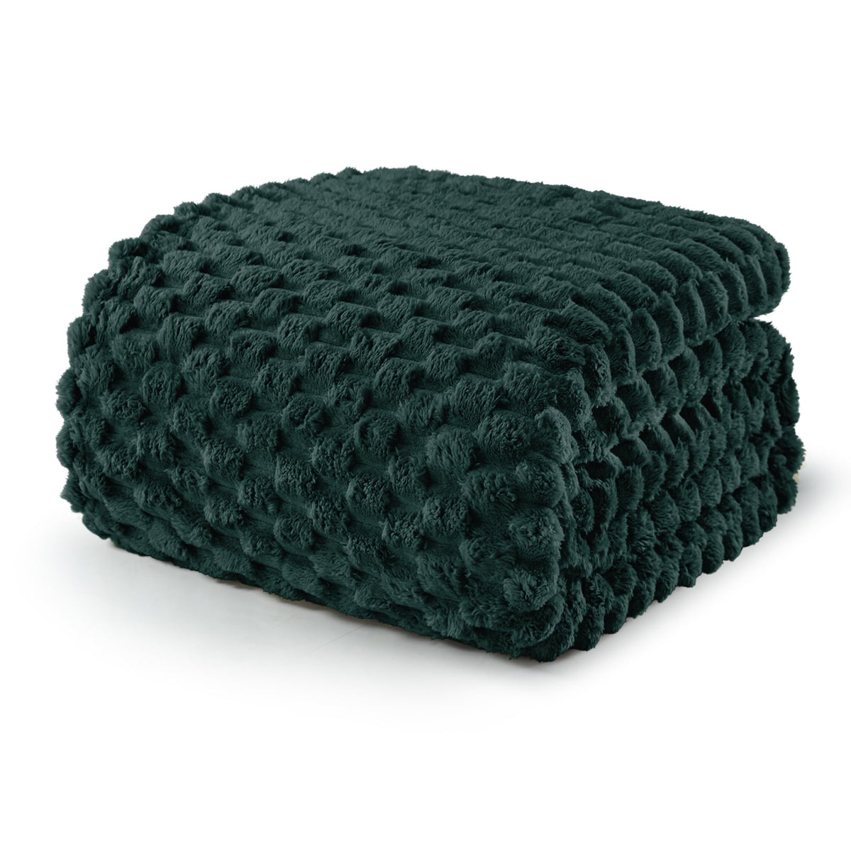 Exclusivo Mezcla Large 3D Fleece Throw Blanket for Couch, Ivory