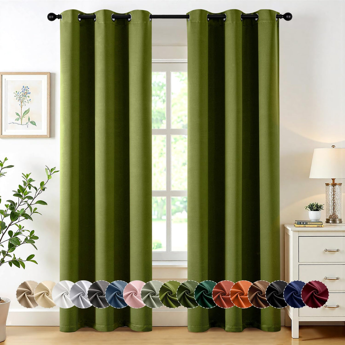 MIULEE Blackout Curtains for Bedroom 2 Panels 40 x 84 Inch Long Black