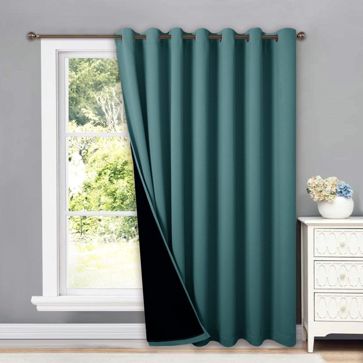 NICETOWN 100% Blackout Curtain 54 inches Long, Double-Deck Completely Blackout Window Treatment Thermal Insulated Lined Drape for Small Window (White, 1 PC, 52 inches Width Each Panel)
