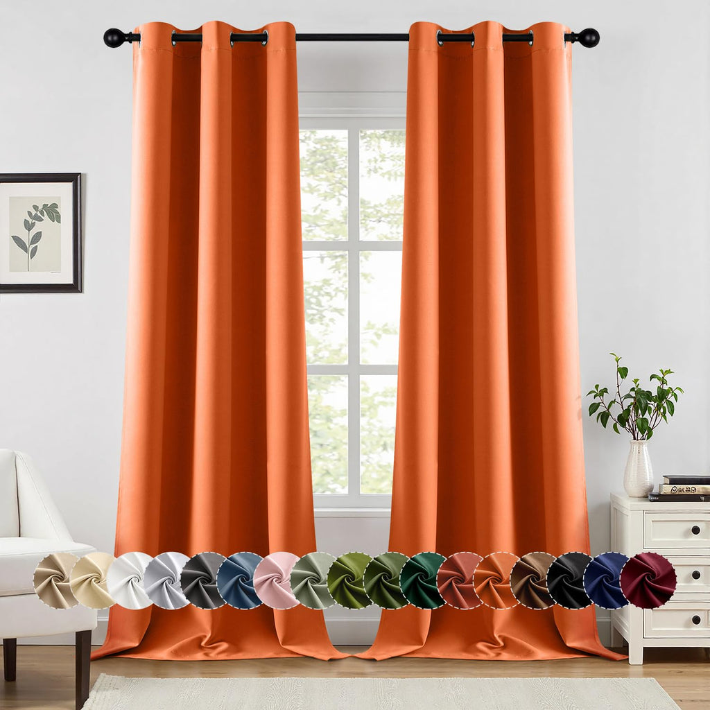 MIULEE Blackout Curtains for Bedroom 2 Panels 40 x 84 Inch Long Black
