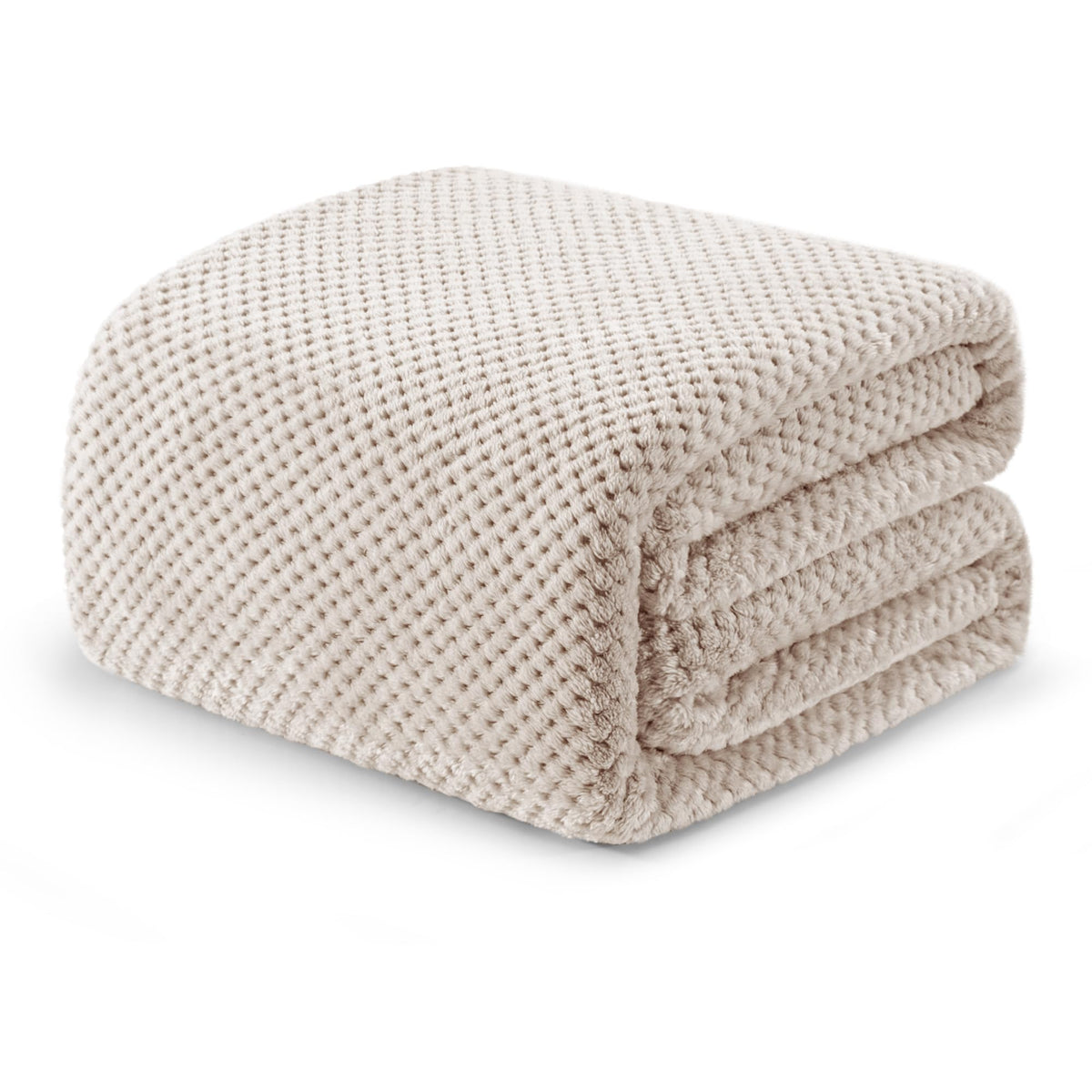 Exclusivo Mezcla Large Waffle Fleece Throw Blanket for Couch, Slate Blue