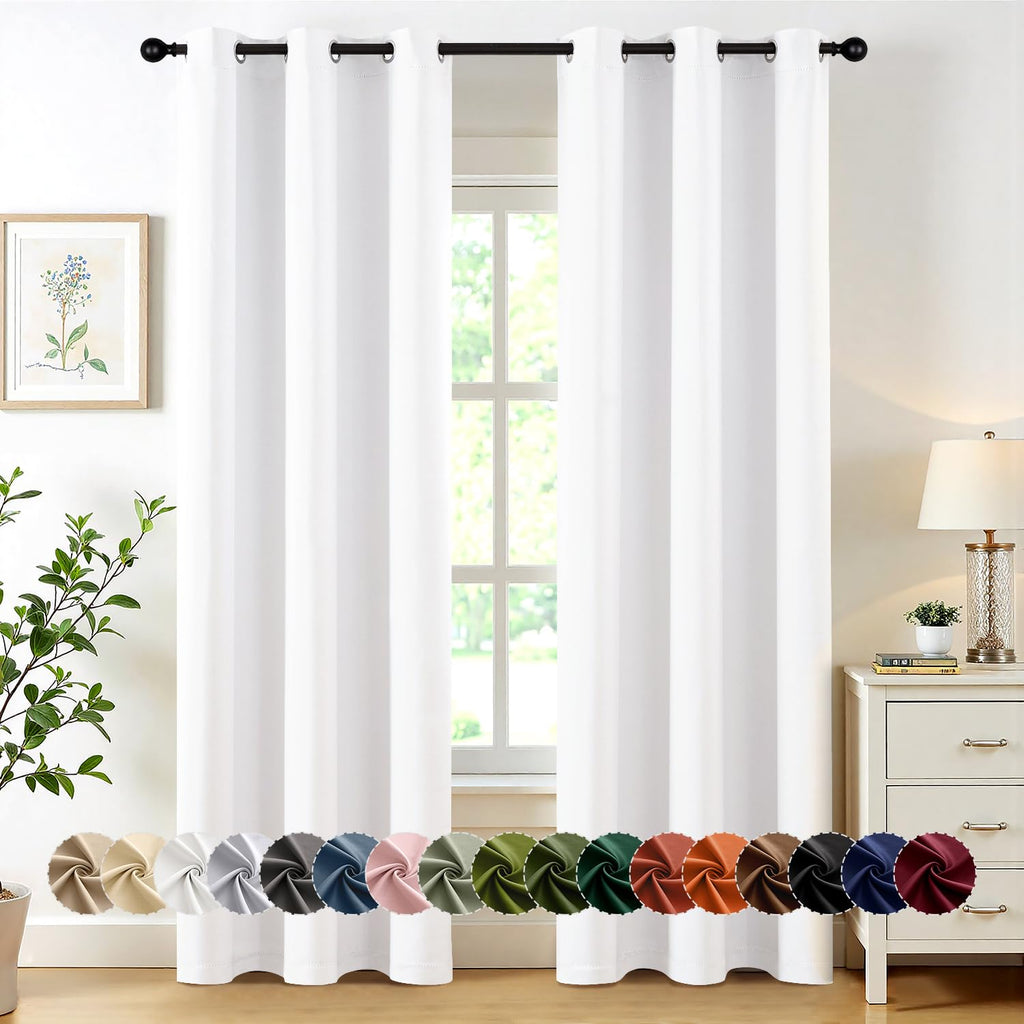 MIULEE Blackout Curtains for Bedroom 2 Panels 40 x 84 Inch Long Black