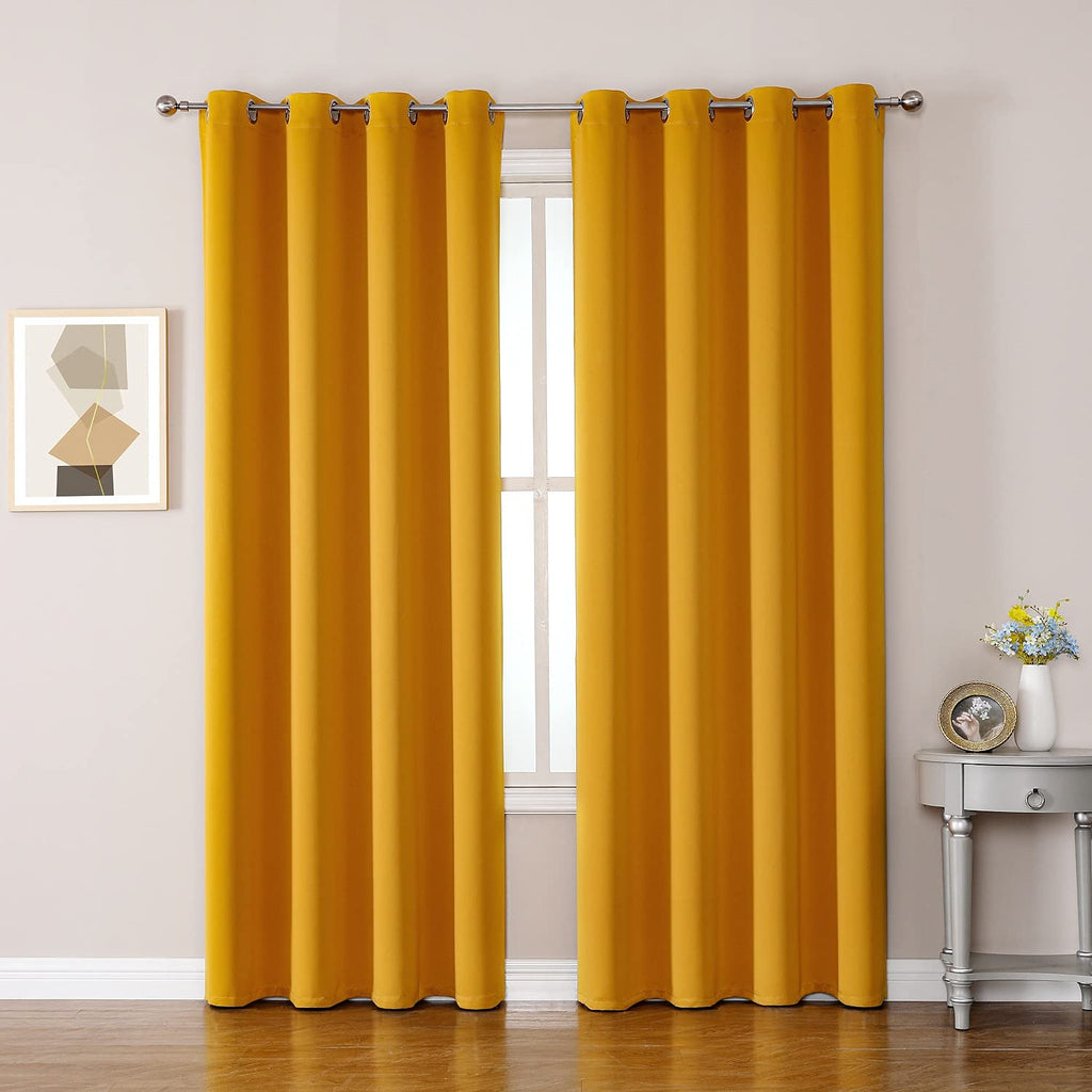ChrisDowa Blackout Curtains for Bedroom and Living Room 63 Inches Long
