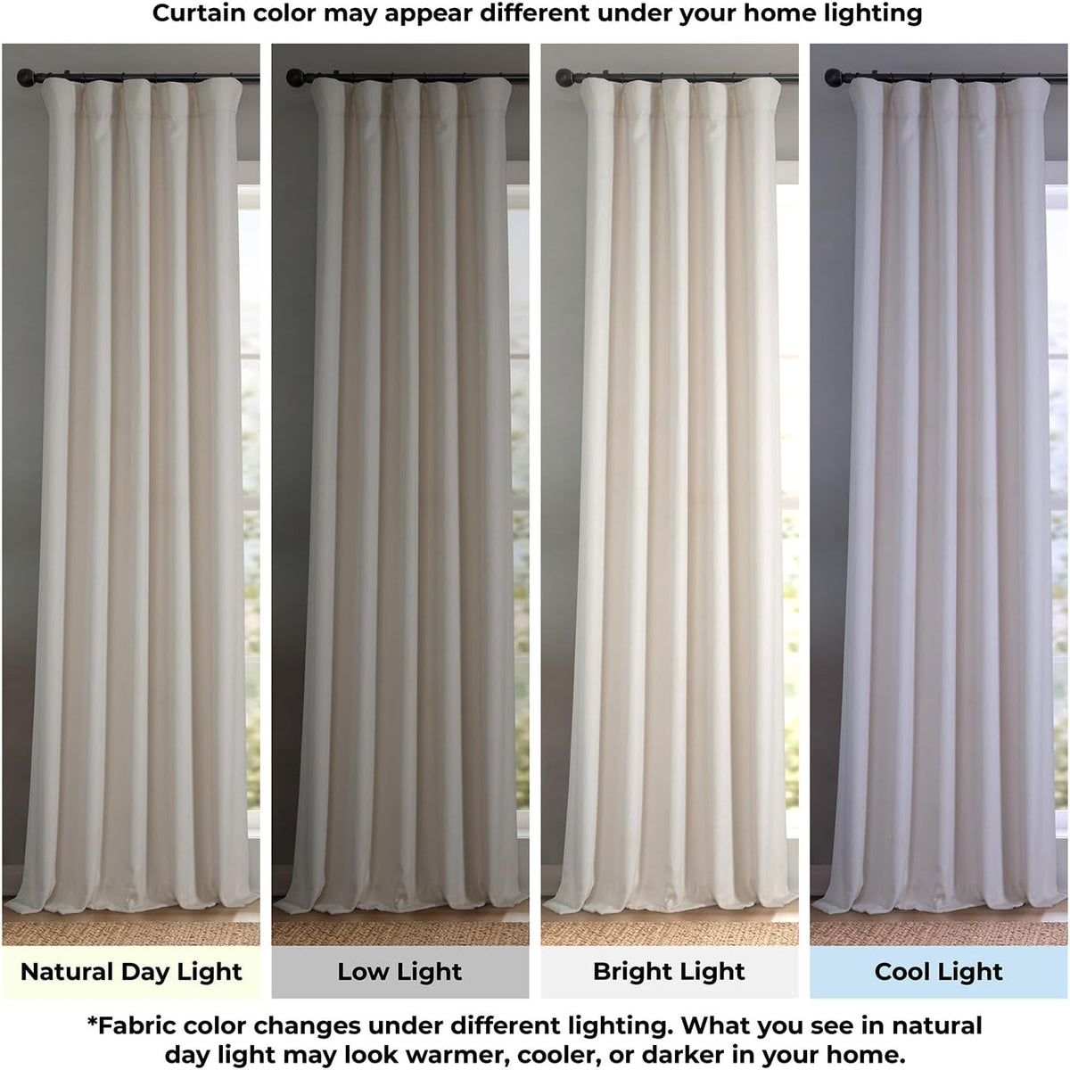 Faux Linen Curtains for Living Room (1 Panel) - 50W X 96L, Birch Taupe