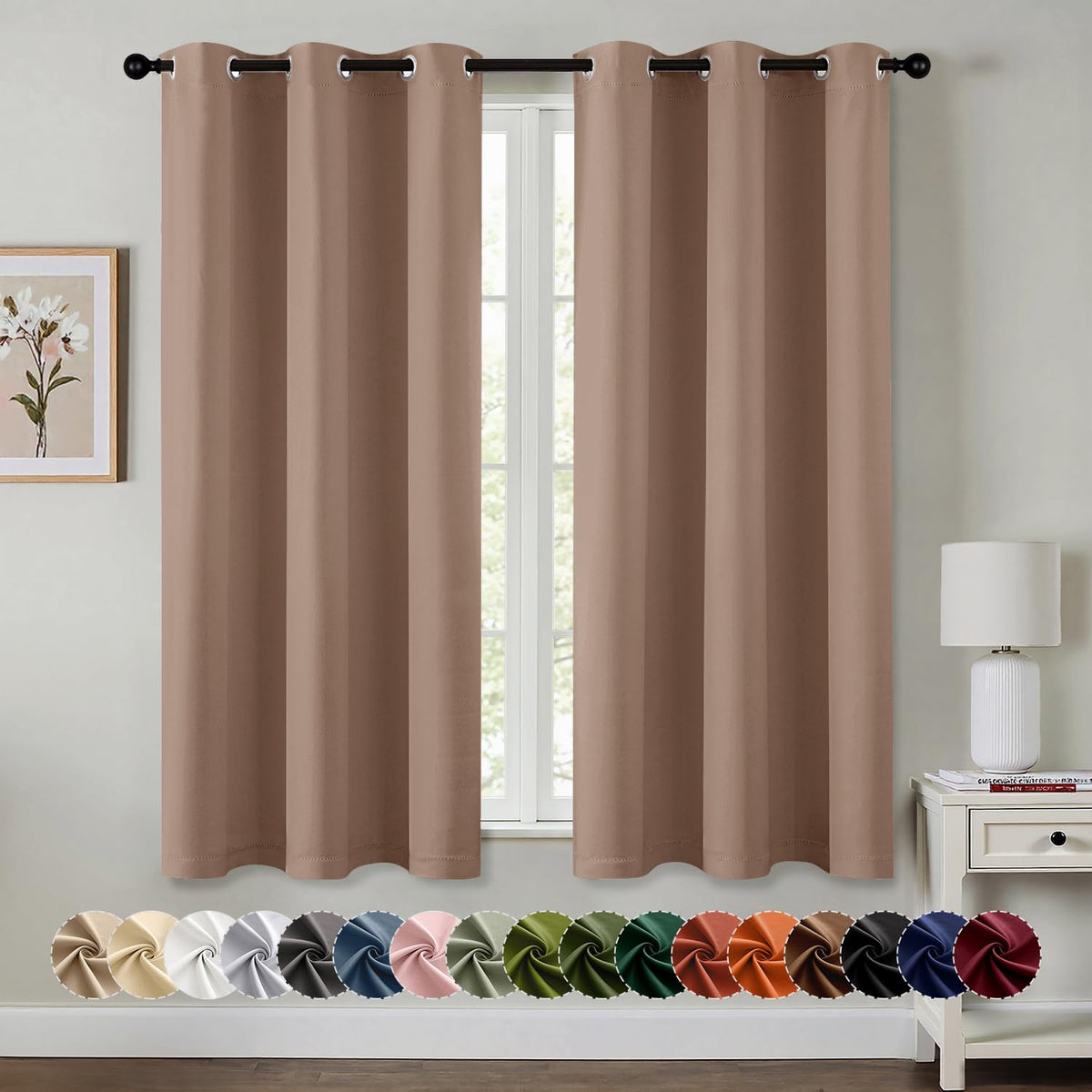 MIULEE Blackout Curtains for Bedroom 2 Panels 40 x 84 Inch Long Black