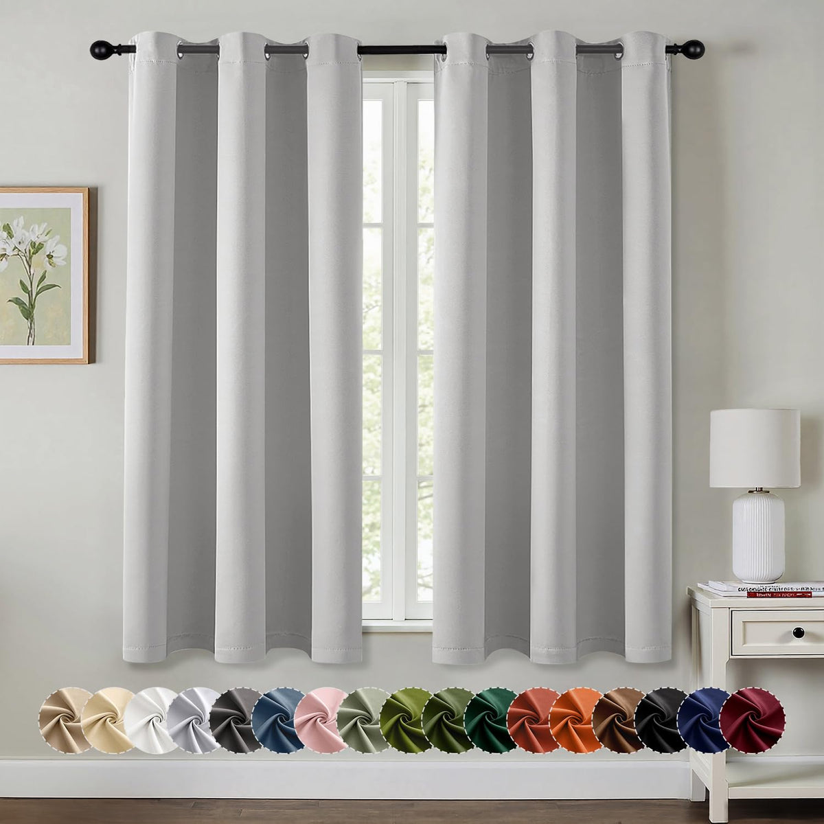 MIULEE Blackout Curtains for Bedroom 2 Panels 40 x 84 Inch Long Black