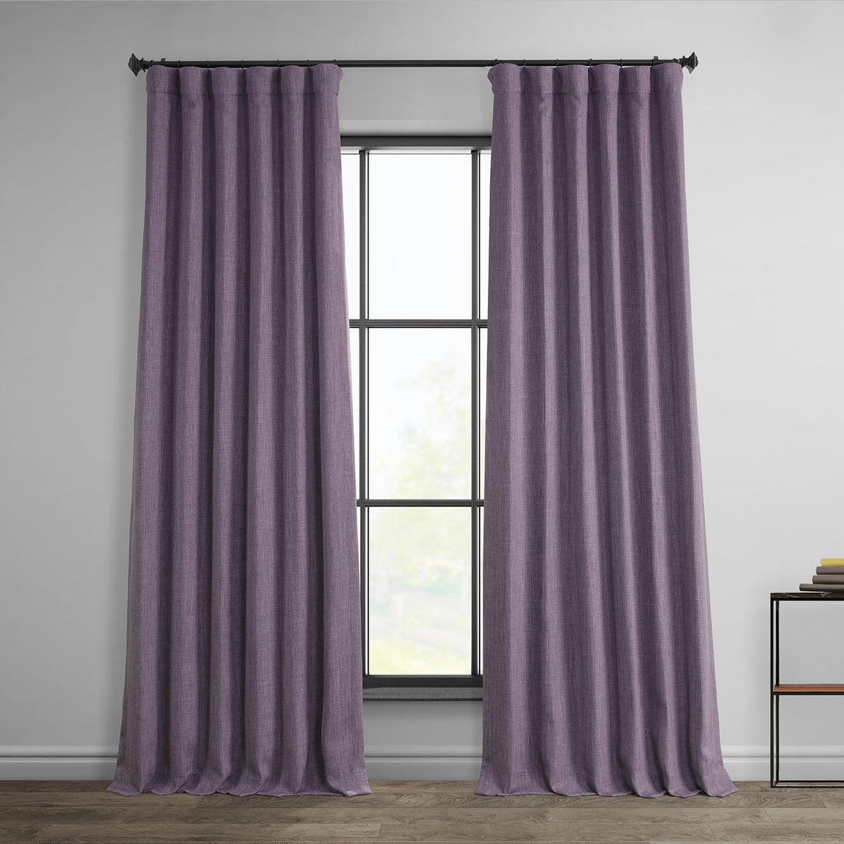 Faux Linen Curtains for Living Room (1 Panel) - 50W X 96L, Birch Taupe