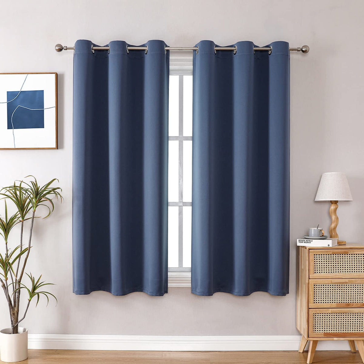 ChrisDowa Blackout Curtains for Bedroom and Living Room 63 Inches Long