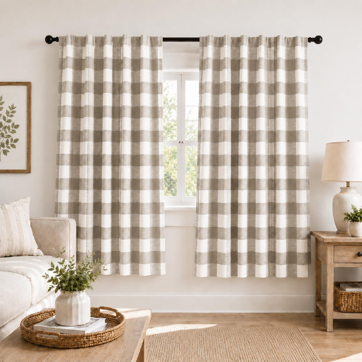 Blackout Curtains for Bedroom, Buffalo Plaid Curtains for Living Room