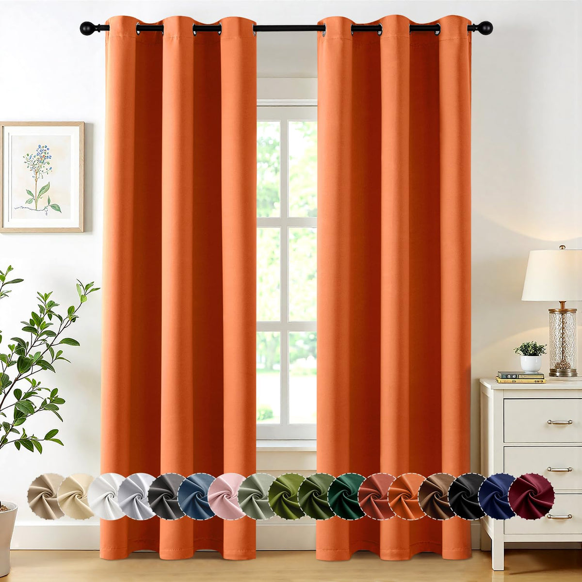 MIULEE Blackout Curtains for Bedroom 2 Panels 40 x 84 Inch Long Black