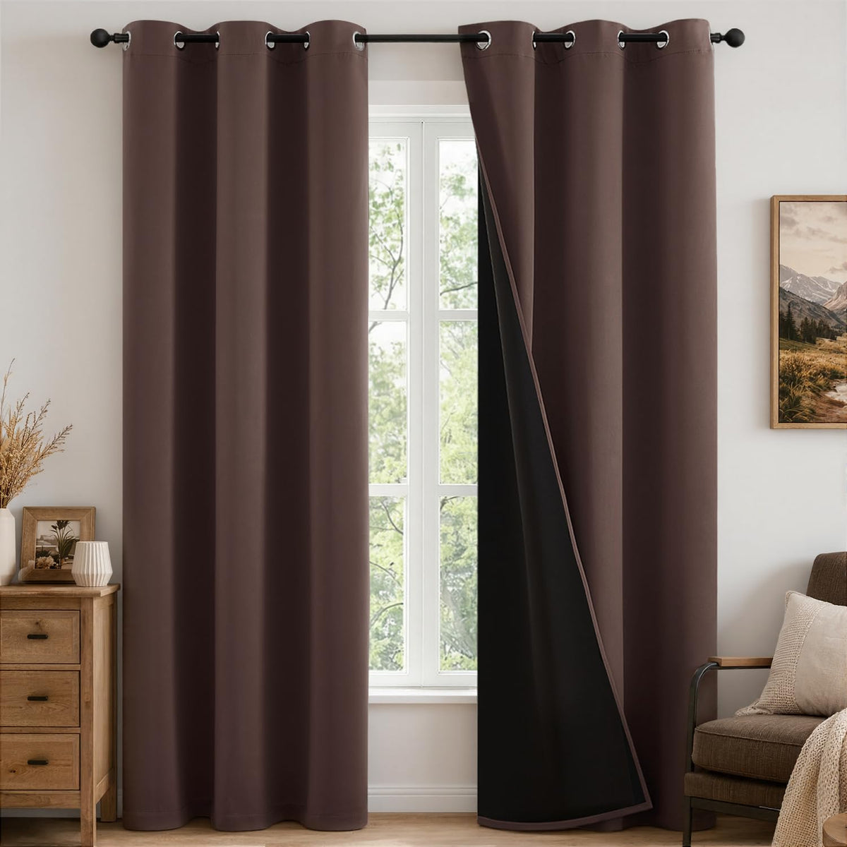 MIULEE Cream 100% Blackout Curtains for Bedroom 40x63 Inch Long