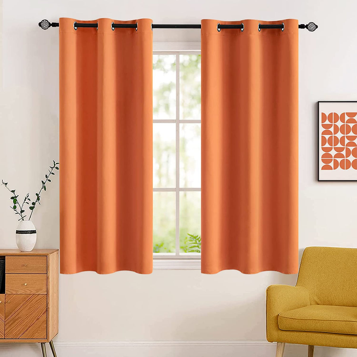 MIULEE Beige Blackout Bedroom Curtains Drapes 84 Inch Long 52"x84"