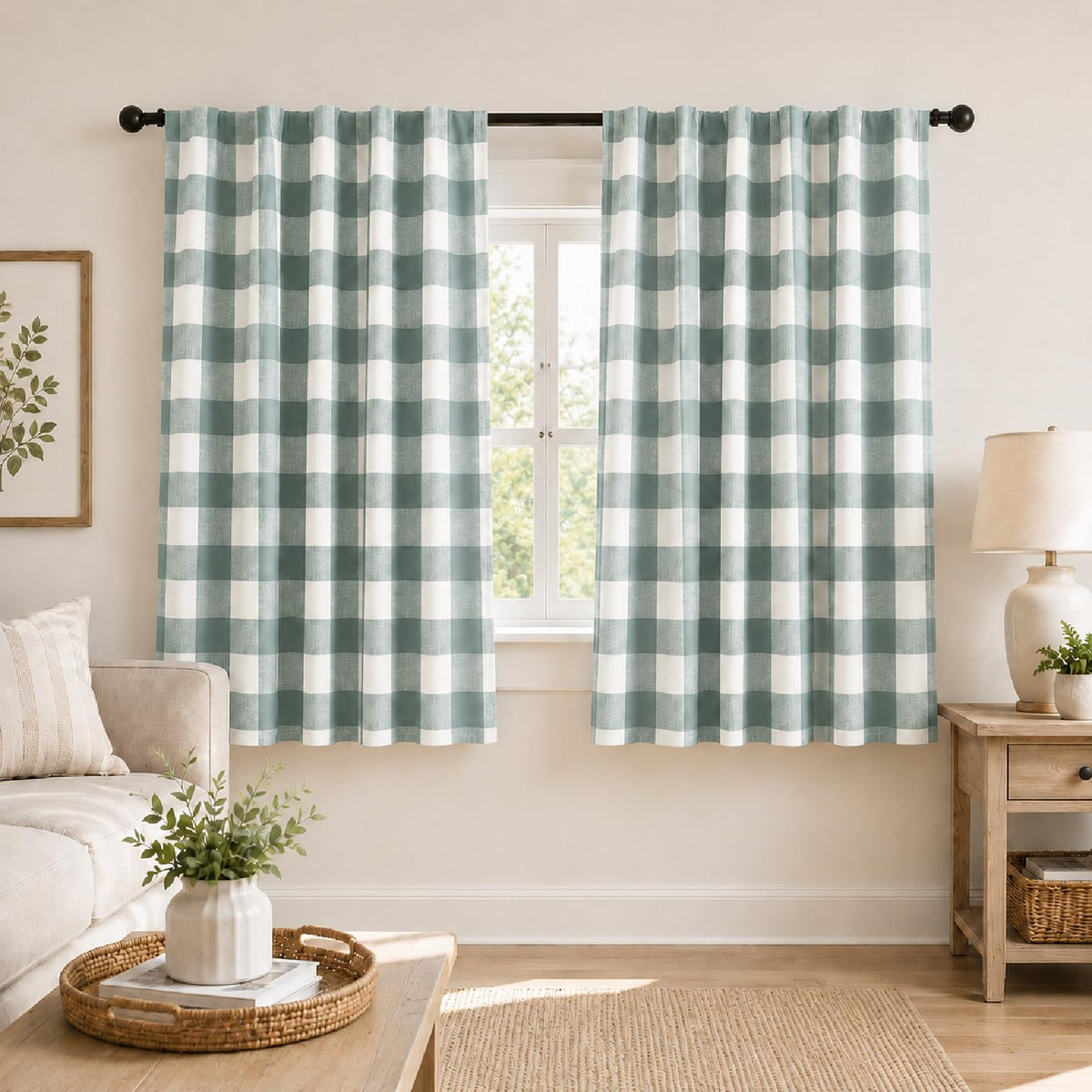 Blackout Curtains for Bedroom, Buffalo Plaid Curtains for Living Room