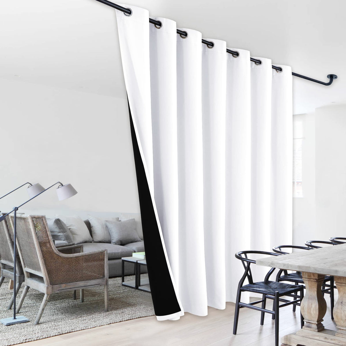 NICETOWN 100% Blackout Curtain 54 inches Long, Double-Deck Completely Blackout Window Treatment Thermal Insulated Lined Drape for Small Window (White, 1 PC, 52 inches Width Each Panel)