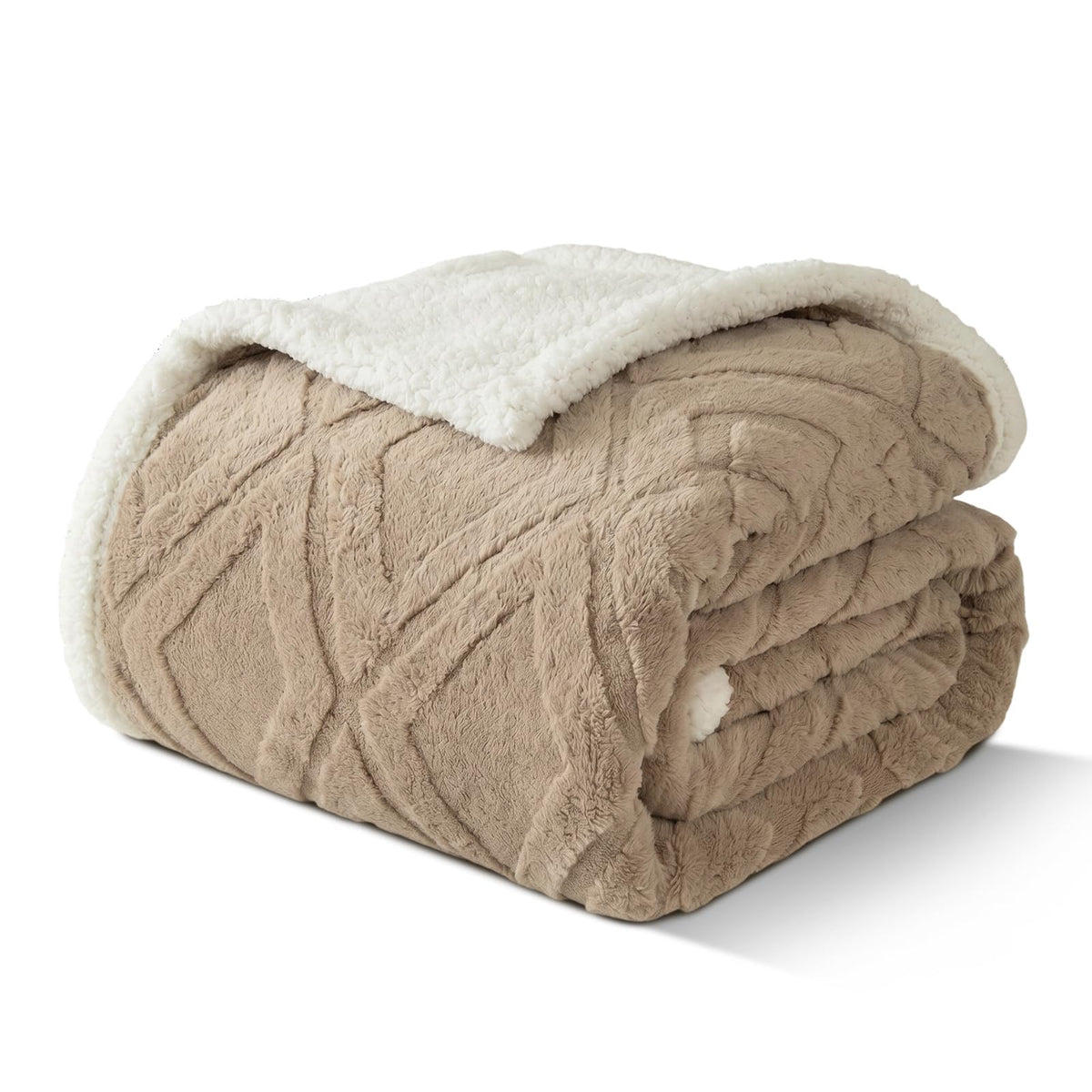 Sherpa Throw Blanket for Couch, and Bed, Queen 90"x90", Mustard