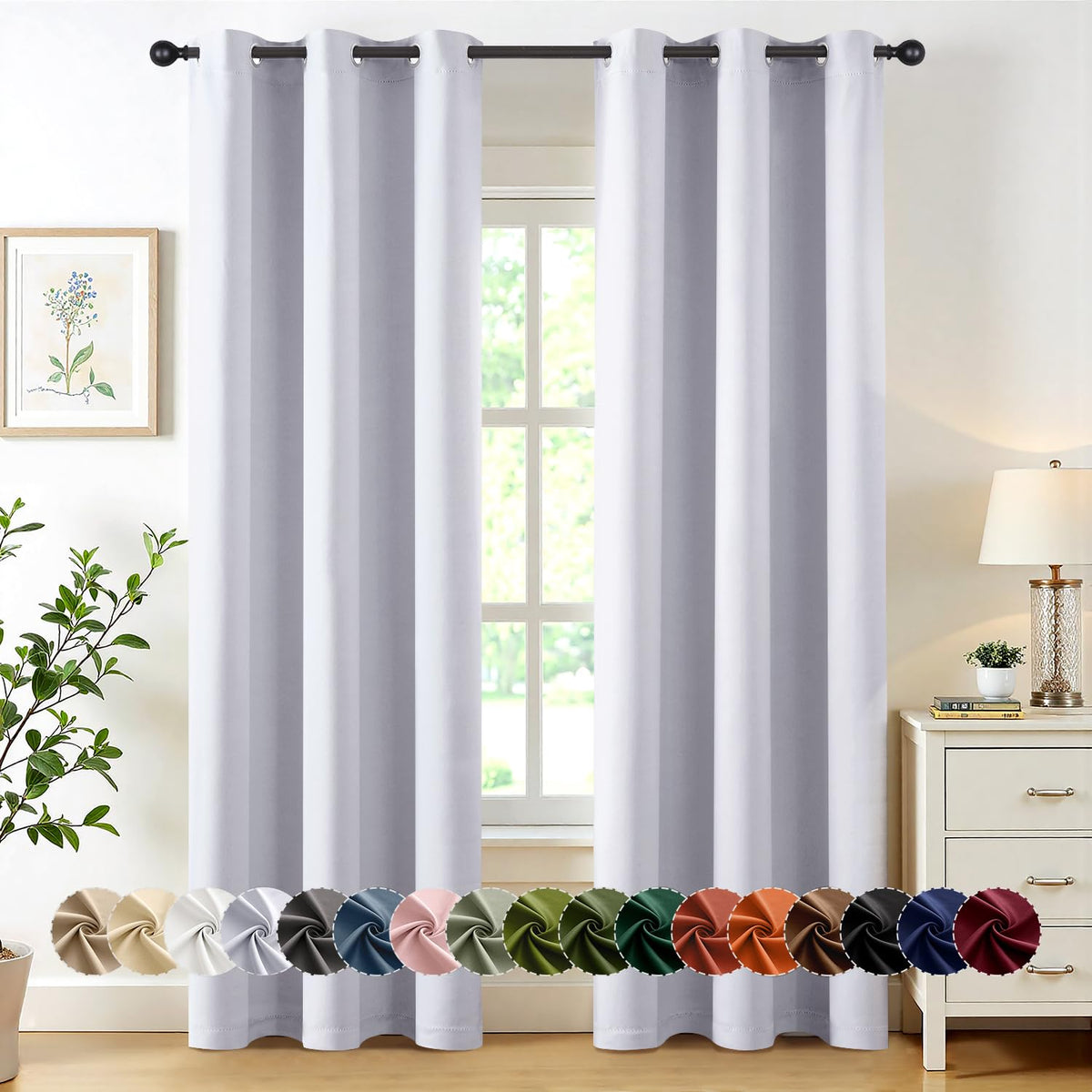 MIULEE Blackout Curtains for Bedroom 2 Panels 40 x 84 Inch Long Black
