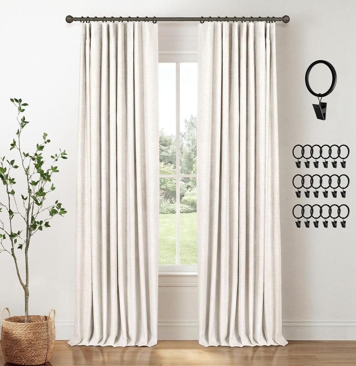 INOVADAY 100% Blackout Curtains for Bedroom Black Out Curtains 84 Inch Long