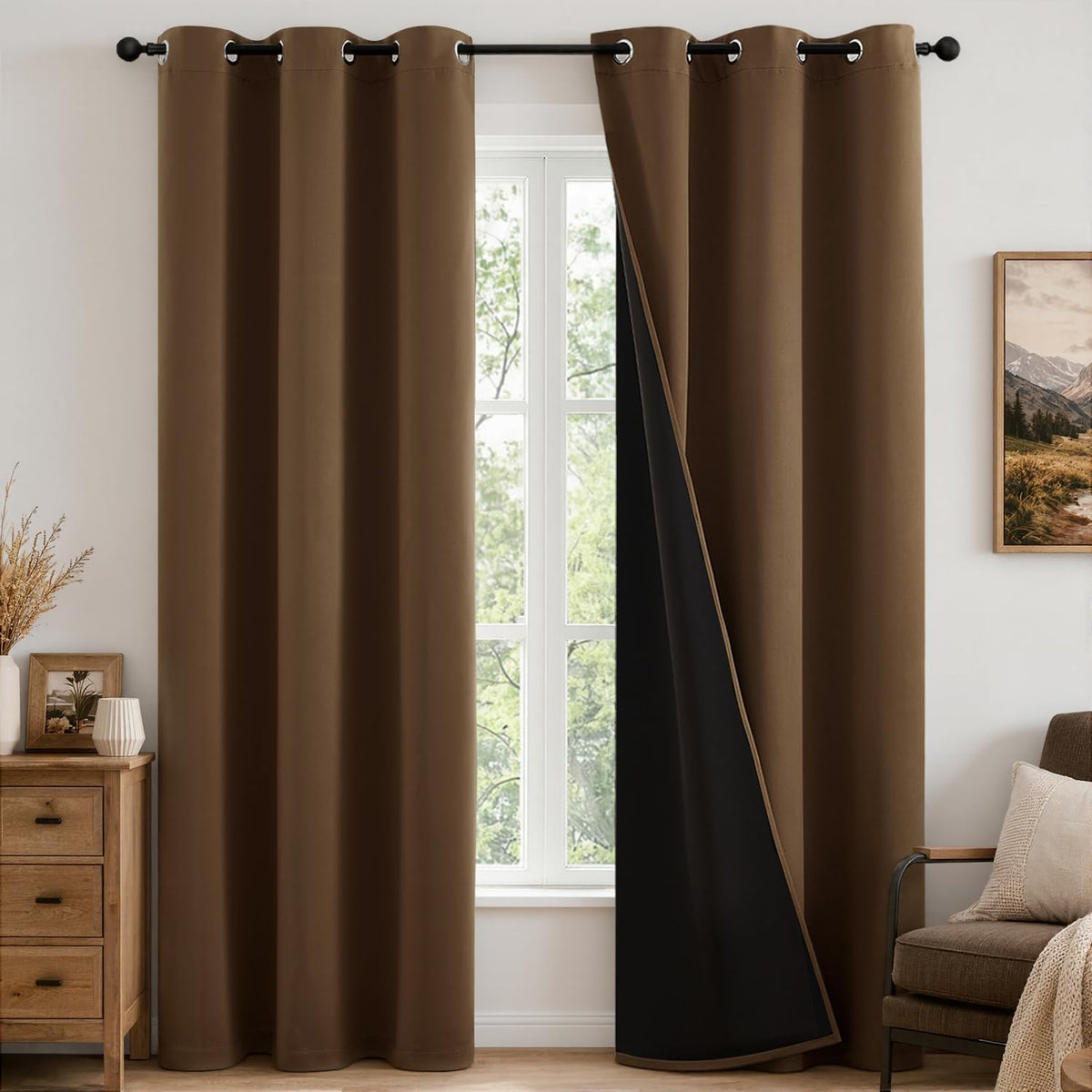 MIULEE Cream 100% Blackout Curtains for Bedroom 40x63 Inch Long