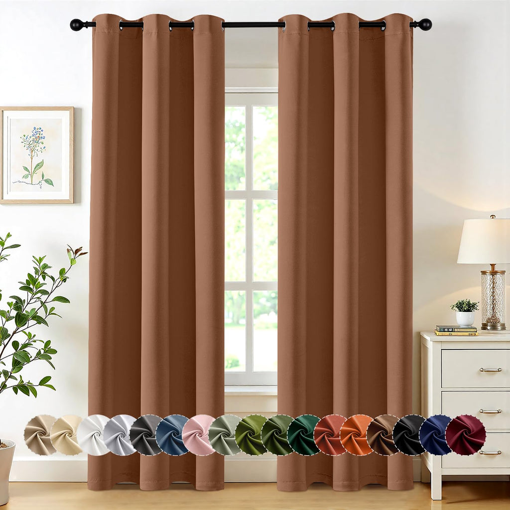 MIULEE Blackout Curtains for Bedroom 2 Panels 40 x 84 Inch Long Black