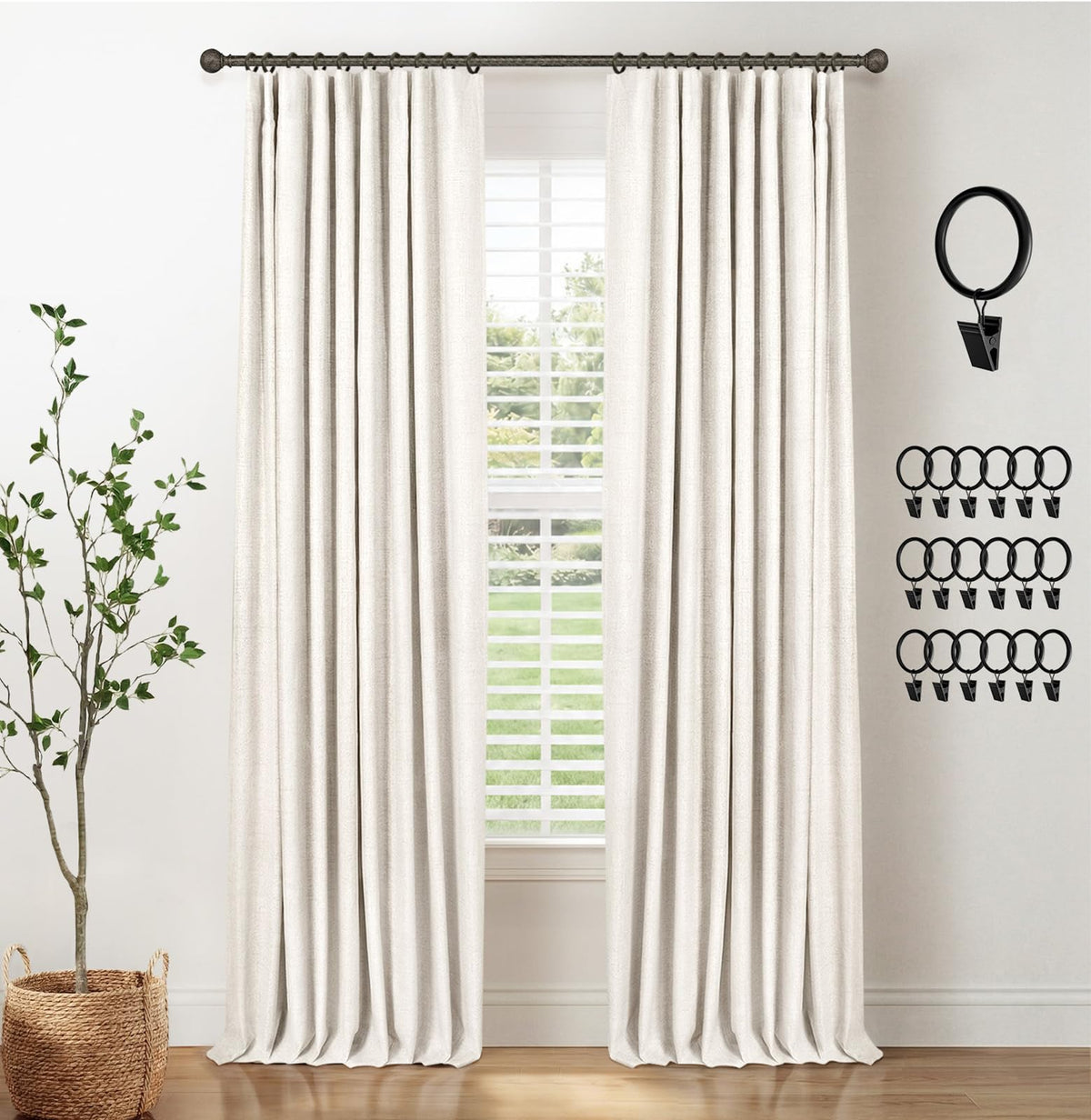INOVADAY 100% Blackout Curtains for Bedroom Black Out Curtains 84 Inch Long