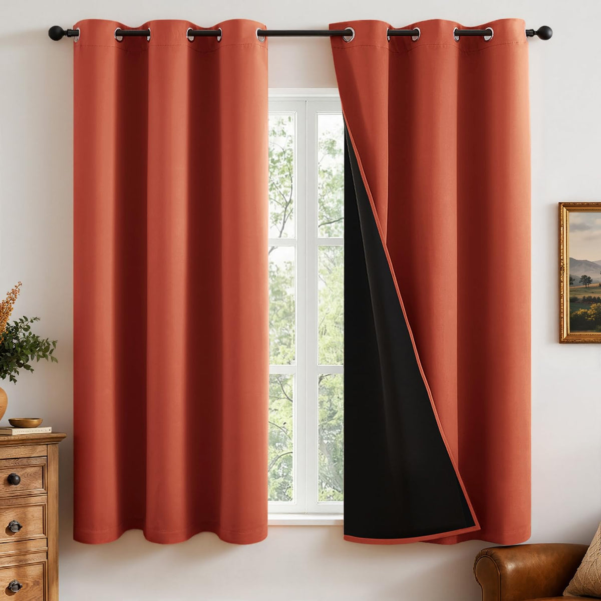 MIULEE Cream 100% Blackout Curtains for Bedroom 40x63 Inch Long