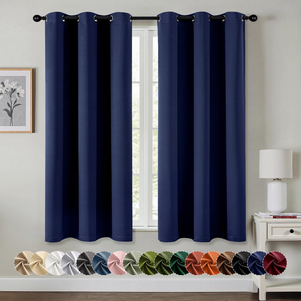 MIULEE Blackout Curtains for Bedroom 2 Panels 40 x 84 Inch Long Black