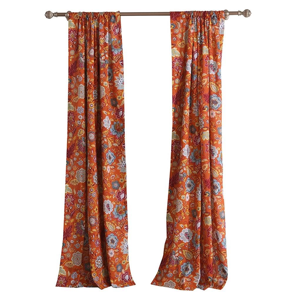 Greenland Home Astoria Semi-Sheer Curtain Panels, Set of 2, Lined, with Tiebacks, 95 L x 42 W (x2), White